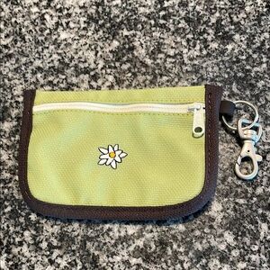Sherpani Green Coin Purse with Daisy Embroidery